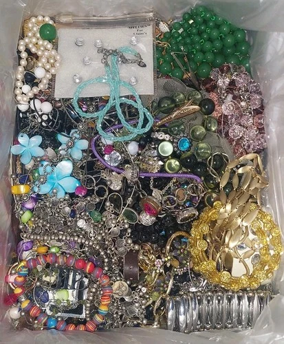 Vintage Mod New Mixed Lot Costume Jewelry Craft Repurpose Wear Repair 15+ lbs