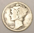 1923 S Mercury Winged Head Dime 10 Cents Silver Coin