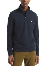 Nautica Men's Quarter-Zip Fleece Sweatshirt Navy Seas - Size XL
