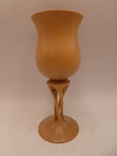 VINTAGE TURNED WOOD CRAFTS NZ MOUNTAIN BEECH TIMBER WOODEN GOBLET TWIST STEM