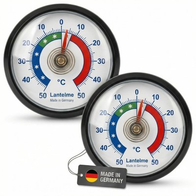 2 Stück Thermometer für Gefrierschrank und Kühlschrank Set selbstklebend Analog
