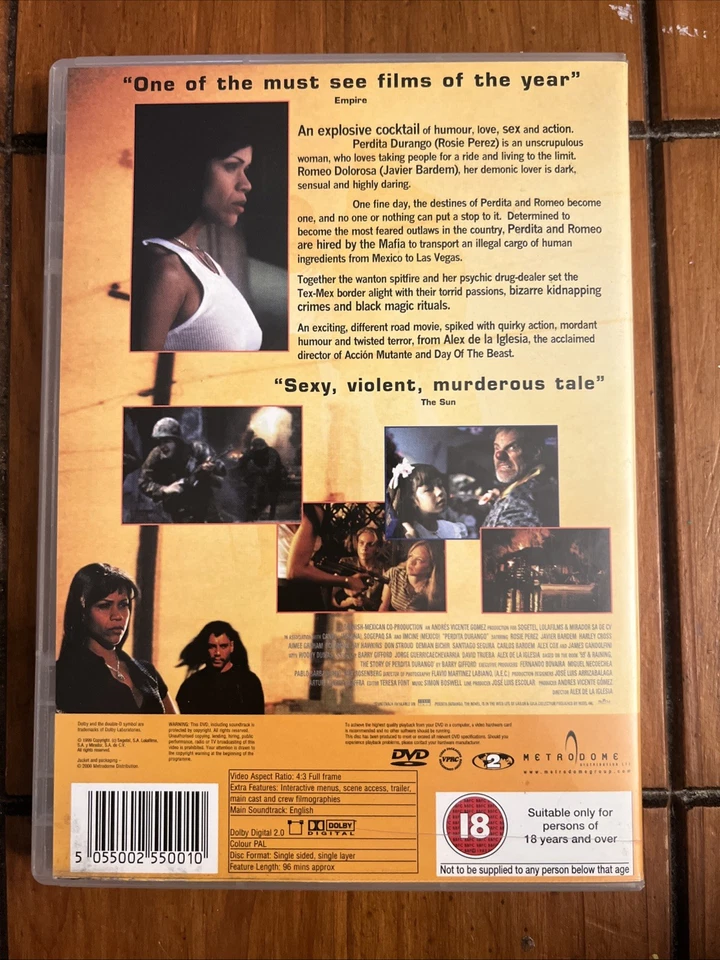 Perdita Durango Region 2 DVD Cult Cinema OOP VGC Like New Disc Complete w/ Inlay - Image 3 of 4