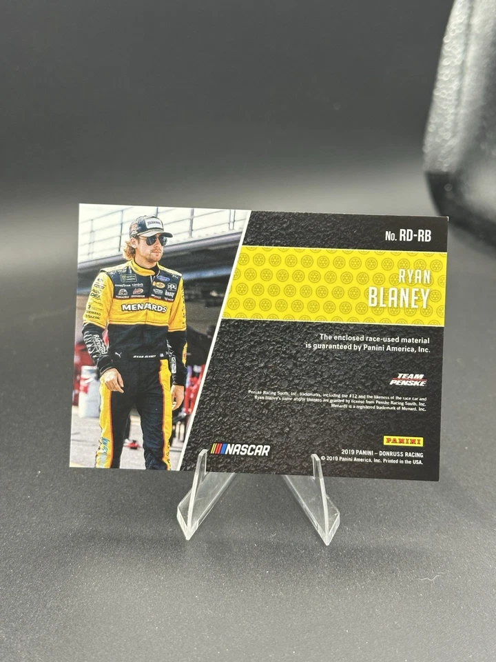 2019 Panini Donruss NASCAR - Race Day Relics Ryan Blaney #RD-RB Red /185 (MEM) - Image 2 of 2