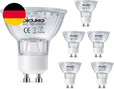 Dicuno GU10 LED Lampen, 6W Ersetzt 60W Halogenstrahler, 2700K Warmweiß, 550Lm, R
