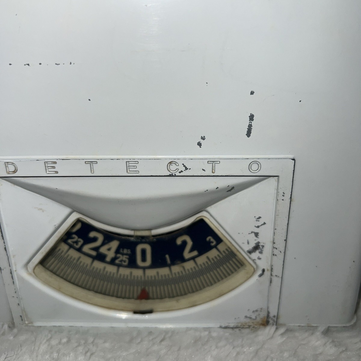Vintage White Metal Kitchen 25 lb. Detecto Scale Inc. Dial