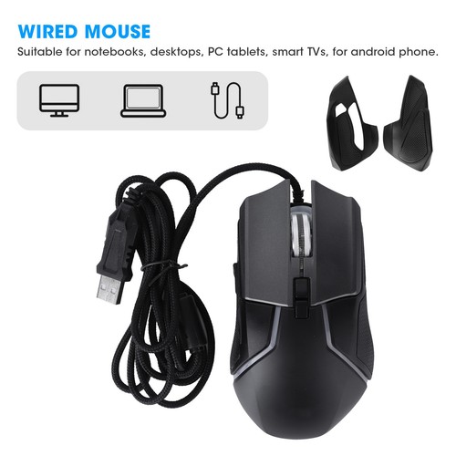 Gaming Mouse Adjustable Dpi Mechanical Ergonomic Rgb Lighting Wired Mice For MPF - Picture 22 of 24