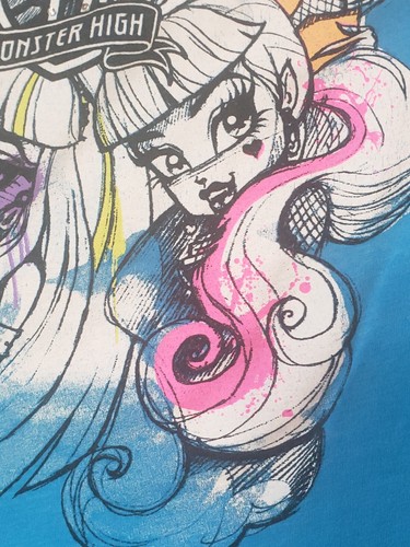 Monster High Blue Long Sleeve Girls Shirt Size XL Pre-Owned - Picture 3 of 12