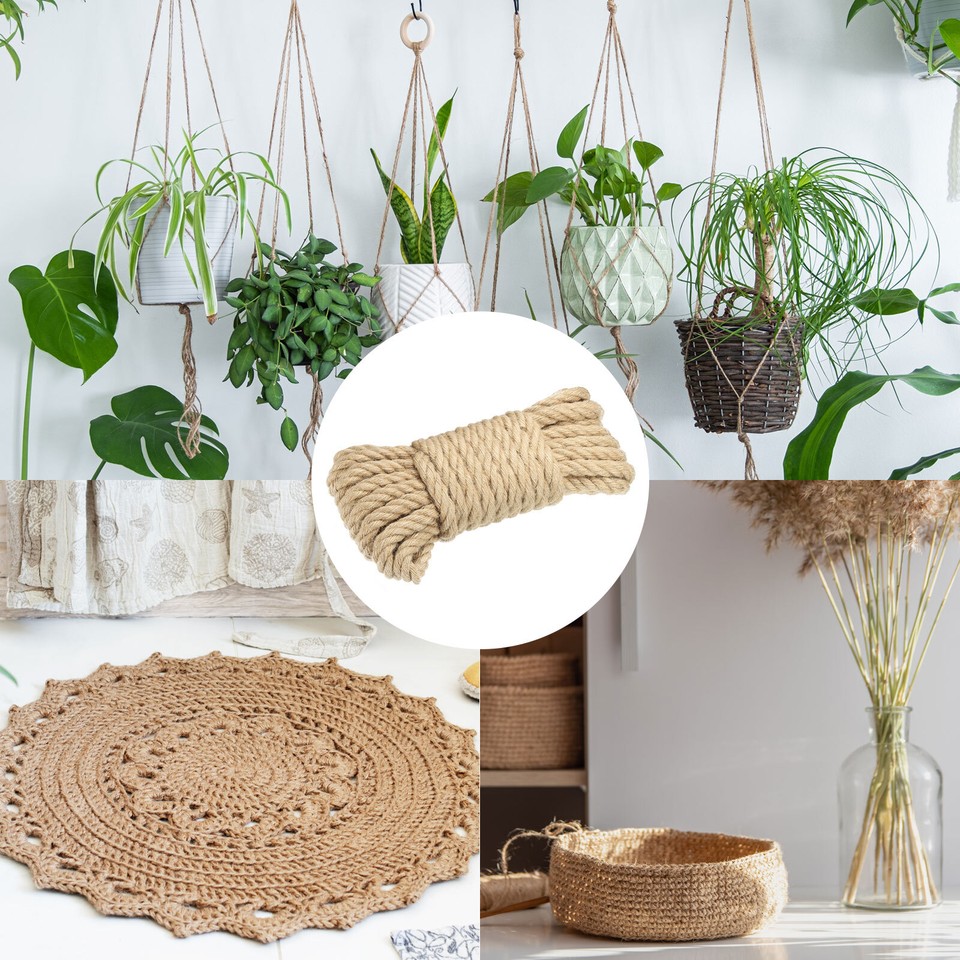 Jute Twine 12mm, 16 Feet Long Brown Twine Rope for DIY Subjects ...