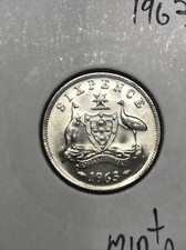 Australian 1963 SIXPENCE  OUT OF MINT ROLL CH UNC +