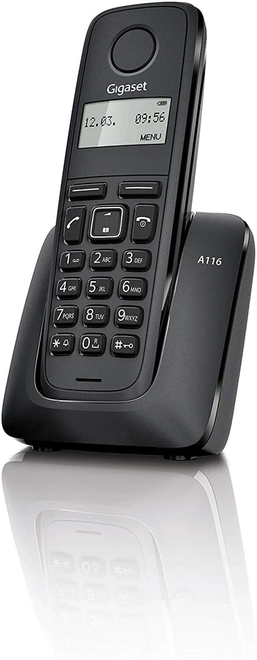 Gigaset A116 Telefono Fisso Casa Senza Fili Cordless Ufficio Portatile DECT Nero - Immagine 2 di 4