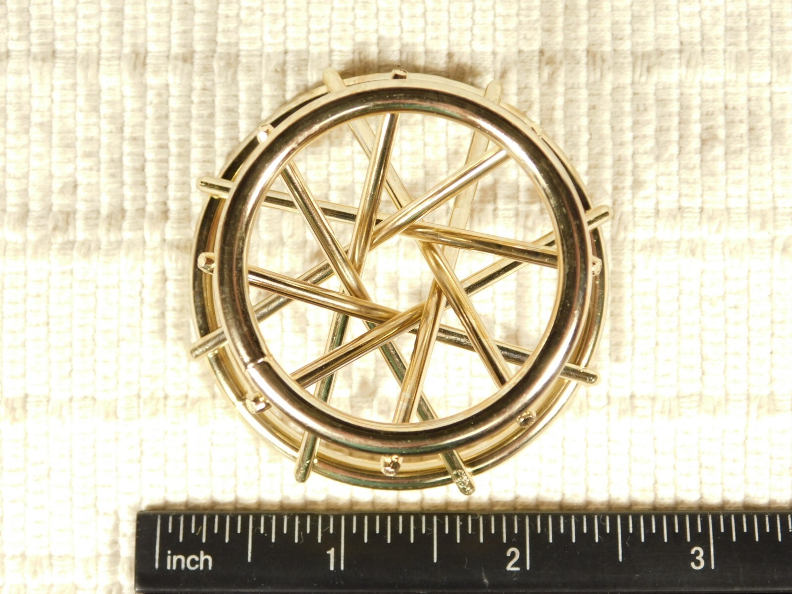 Sphere Display Stand Gold Color with Swirl Design