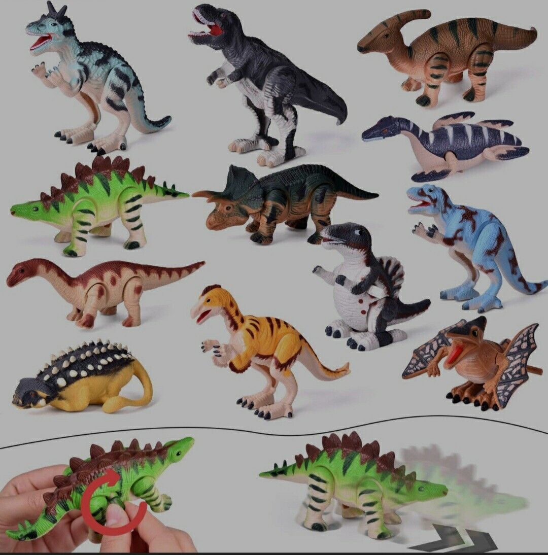 FUN LITTLE TOYS 12 PCS Dinosaur Wind Up Toy for Kids, Toddler Bath Pool  Clockwork Animal Toys Bulk Flip Walking Jumping, Dino Theme Birthday  Christmas Party Sup…