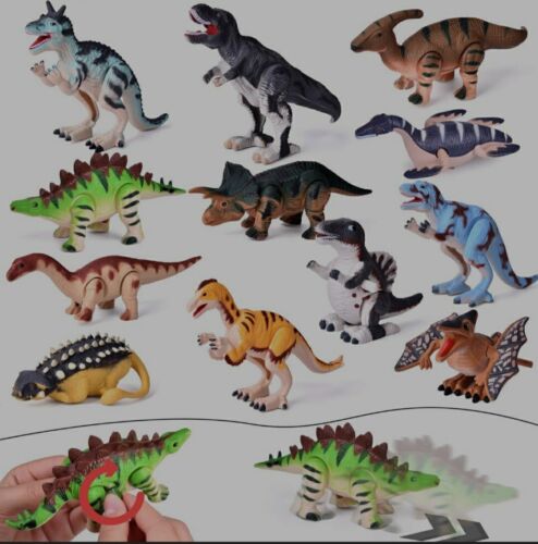 Fun Little Toys - 12 pièces jouet Wind Up dinosaures - enfants et tout-petits 3+ - Photo 1/11