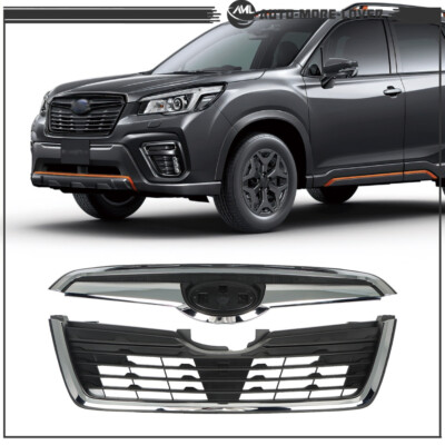 Plastic Front Upper Grille Assembly W/Chrome Tirm For Subaru Forester 2019-2021