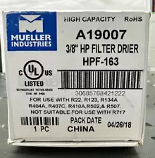 Mueller 3/8" HP Filter Drier Flare Connection HPF-163