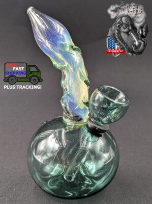 5'' Inch Glass Hookah Water Pipe Bong Round Teal