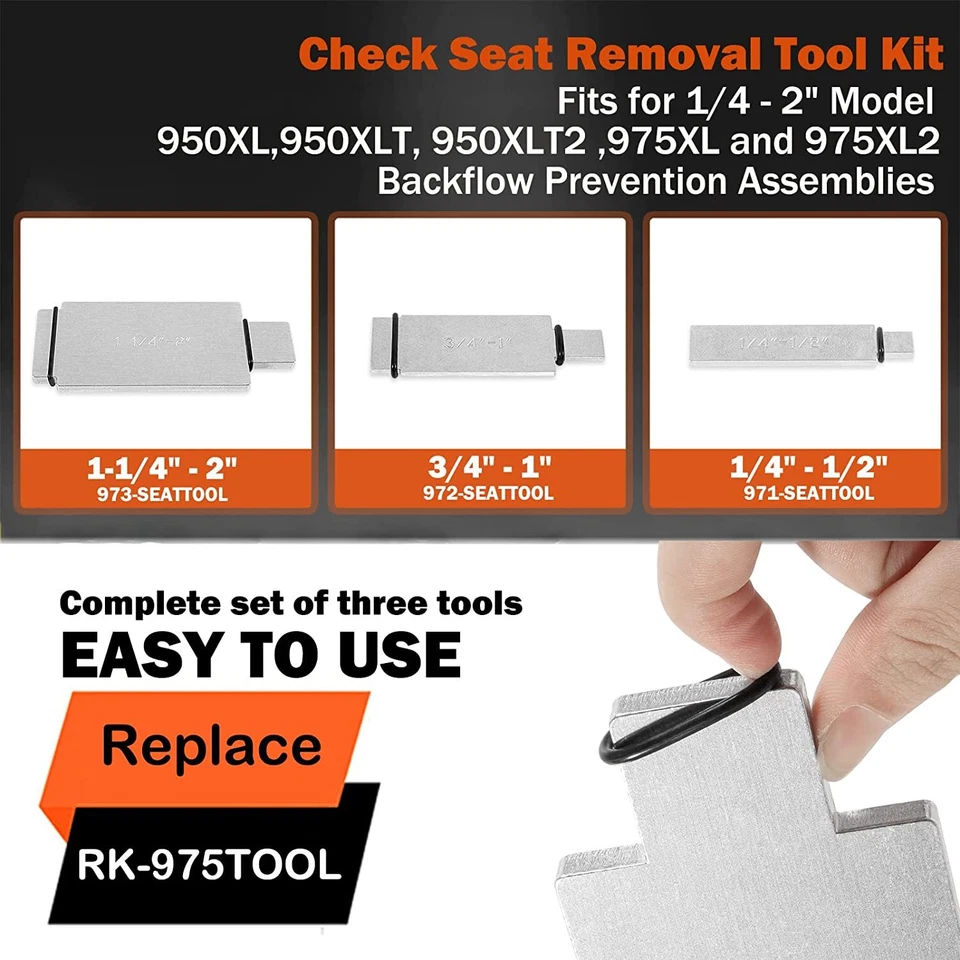 For Wilkins RK-975TOOL 1/4" - 2" Model 950XL 950XLT Check Seat Removal Tool Kit - Image 4 of 4