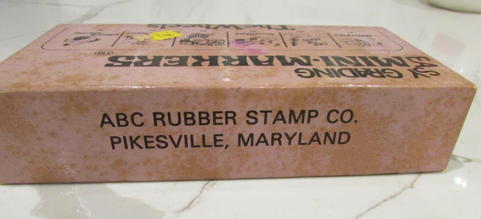 Vintage Easy Grading Mini Markers The Wheels Wood Rubber Stamps Teachers Schoo