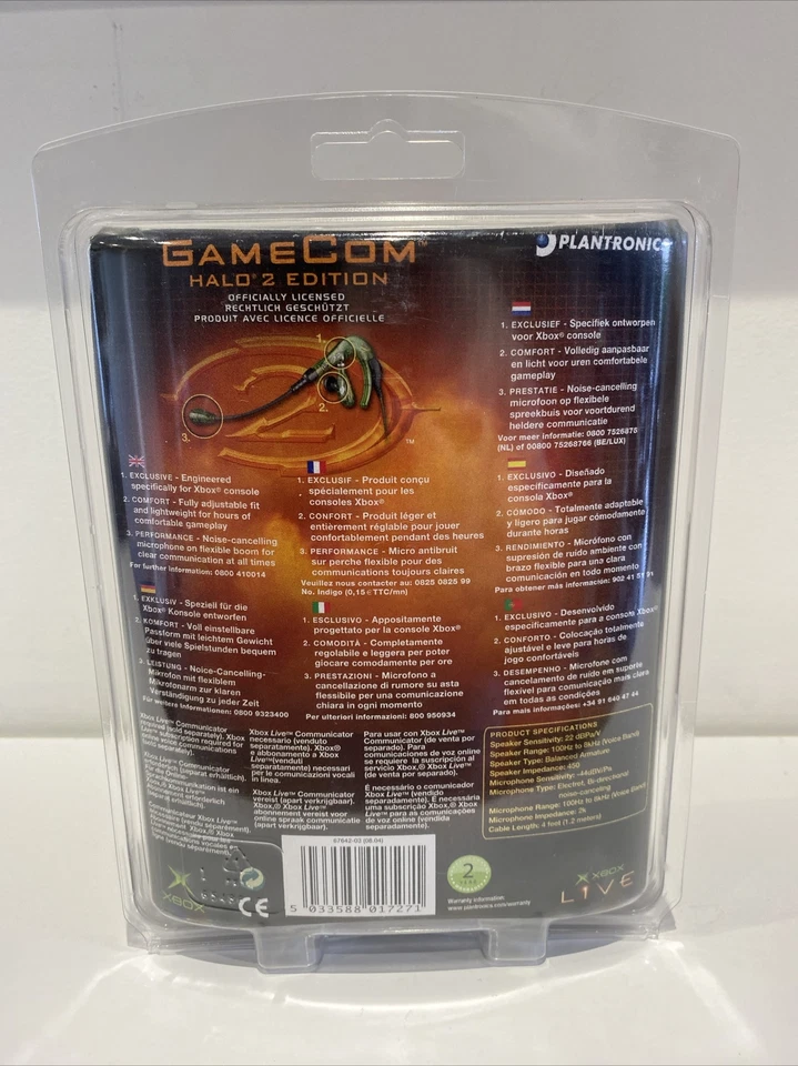 Halo 2 Xbox Live Headset Plantronics 2004 New/Old Stock Limited Edition Sealed - Image 2 of 2