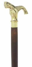 Handmade Solid Brass Mermaid Head Handle Vintage Walking Stick Wooden Cane Gift