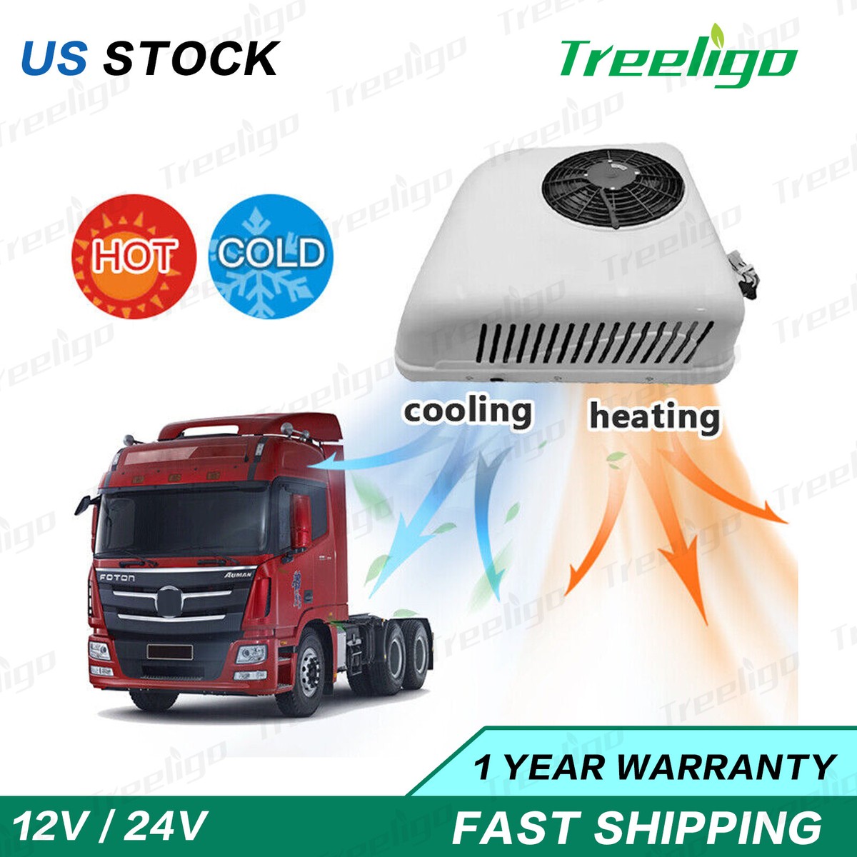 Air Conditioner Electric Rooftop Heat u0026amp; Cool AC Unit for Motorhome RV  12V/24V RV | eBay