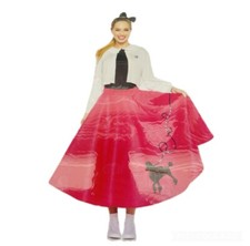 50's Sockhop Poodle Skirt 4-Piece Halloween Costume Women's Size M 8-10 NEW