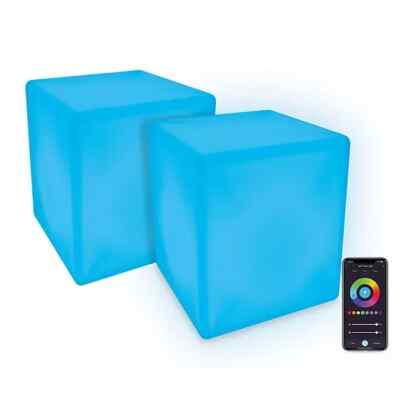 Atomi Smart WiFi LED Portable Cube Light Chair / Table (2 Pack) NIB