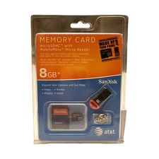 SanDisk microSDHC memory card 8GB with adapter NEW in unopened package Sandisk