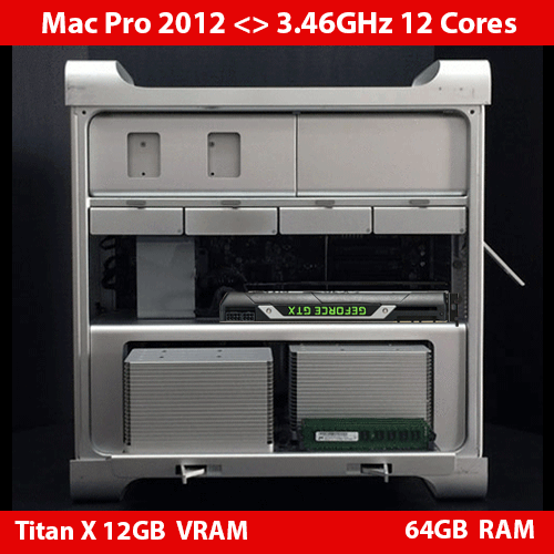 2012 Mac Pro 3.46GHz 12 Cores 64GB RAM 1TB SSD Titan X 12GB Maxwell - Picture 1 of 1