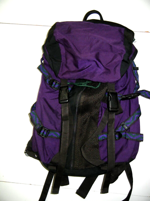 Vtg 90s JANSPORT Purple TOP-FLAP RUCK-SACK Hiking Backpack Travel