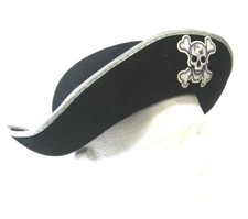 Black Pirate Hat Cosplay or Costume Foam Cloth Youth Large Adult Small