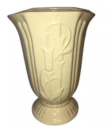 Grande vaso antico Art Decò ceramica ceramica giallo coda di gatto ��coda di gatto bello - Foto 2 di 10