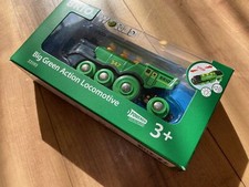 BRIO WORLD Big Green Action Locomotive 33593 Forward/Reverse, 2 Headlights on