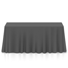 90" x 156" Rectangular Polyester Fabric Tablecloths for Wedding - Dark Gray