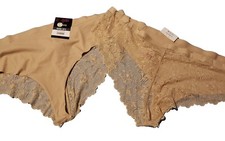 2 Pairs Panties No Boundaries Micro  Lace Ultra Cheeky XXXL 21 Toasted Almond
