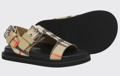 $340 Burberry girls vintage Bertha checked sandals shoes buckle size 29 30 34