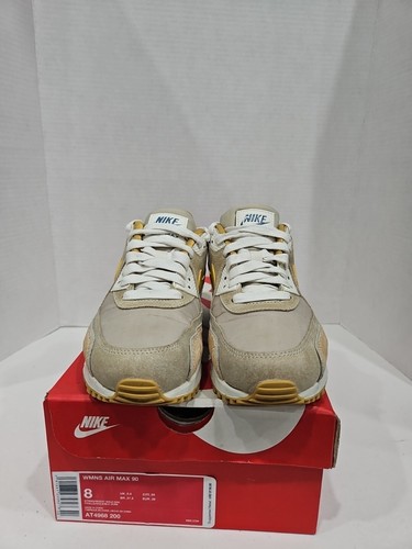 Nike Air Max 90 String Wheat Gold White (AT4968 200) Running Shoes Women's 8 - Picture 3 of 8