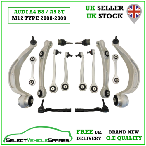 NEW AUDI A5 8T FRONT SUSPENSION BALL JOINT CONTROL ARMS KIT X14 (M12