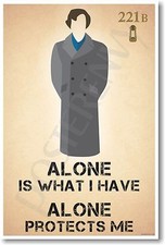 Sherlock Holmes - Alone Is What I Have - Alone Protects Me - NEW POSTER
