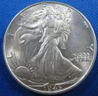 U.S.  1943   LIBERTY WALKING  HALF DOLLAR  -  UNCIRCULATED         (ekh15)