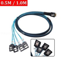 4 SATA 7pin Target Hard Disk Fanout Raid to Slim SAS 4.0 SFF-8654 4i Host Cable