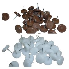 CHAIR LEG GLIDES Nylon Nail-On Floor Protection Furniture 15mm 18mm WHITE BROWN