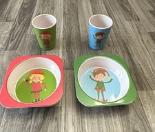 4 Piece Kid's Bamboo Christmas Elf Boy Girl Tablewear By Citrus Grove 2021