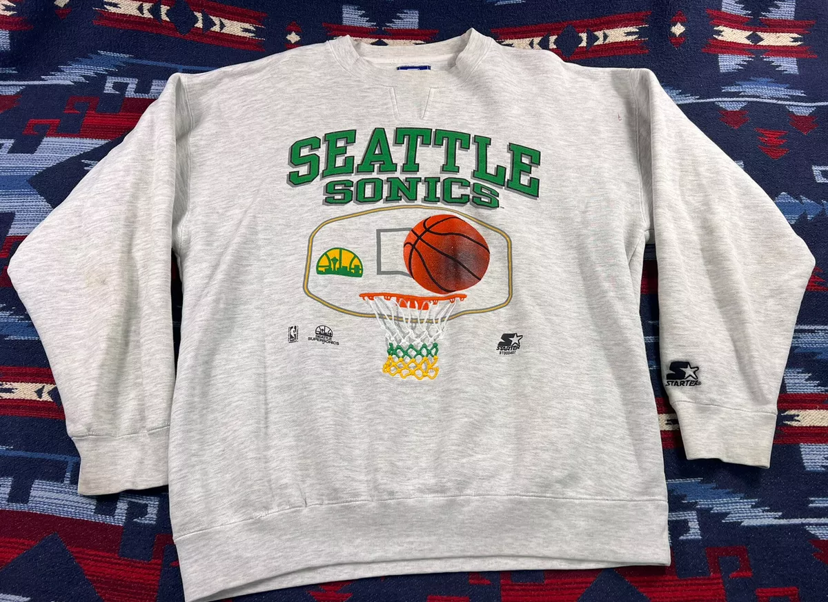 Vintage 90s Seattle Sonics NBA Crewneck Sweatshirt. Made in The USA