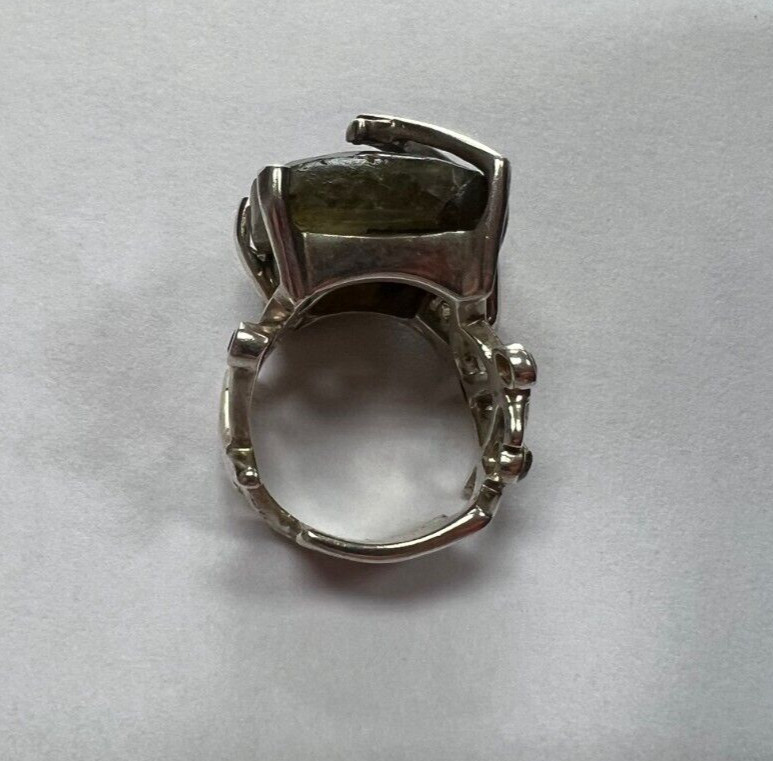 Designer SS Labradorite Statement Ring w Multi-St… - image 4