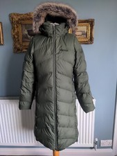 Marmot Size Medium Long Down Green Puffer Coat