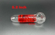 5.2 inch glass Freezable Tobacco Smoking Pipe  RED Glycerin hand pipe