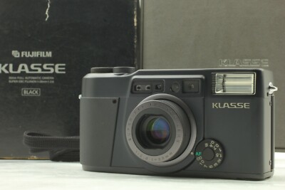 超レア品新品フィルムカメラFUJIFILM KLASSE 35mm BLACK MINT in BOX] Fujifilm Fuji Klasse Black 35mm Film Camera from