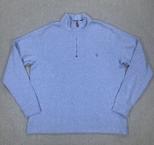  138 Polo Ralph Lauren Estate-Rib Quarter-Zip Pullover Blue Sweater Men's 1XB