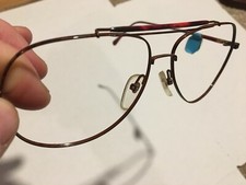 Vintage OVERSIZED RED TORTOISE DOUBLE BAR EYEGLASSES FRAMES nos 62-15-140 1980s